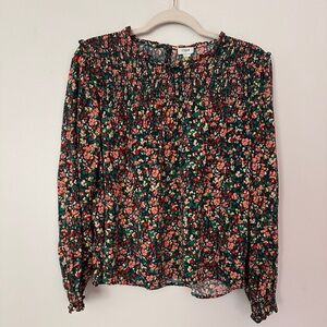 J.Crew Multicolor Floral Smocked Top